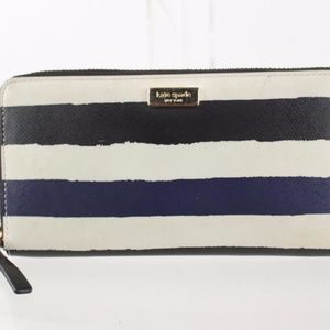Sale Kate Spade ivory Black Stripe Wallet